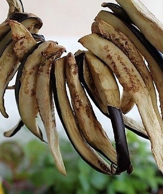 Patlıcanları hava ile kurutma